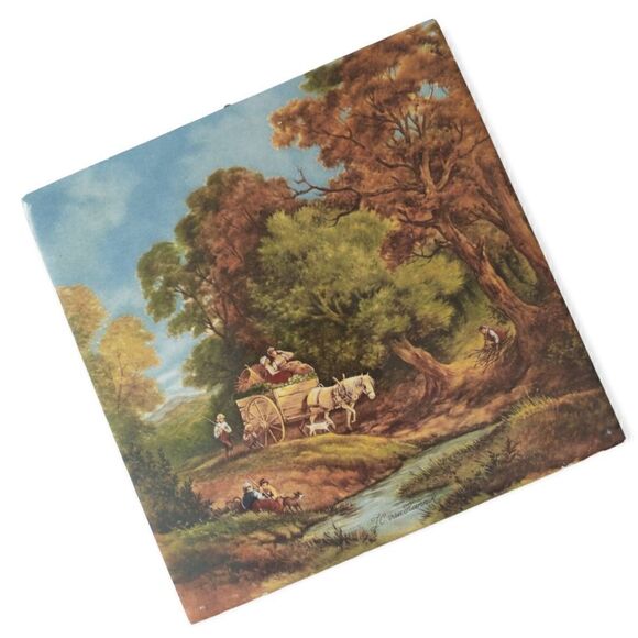 JC Van Hunnik Ceramic Art Tile Colonial Horse Farm Vtg 70s West Germany Country. - Picture 1 of 16